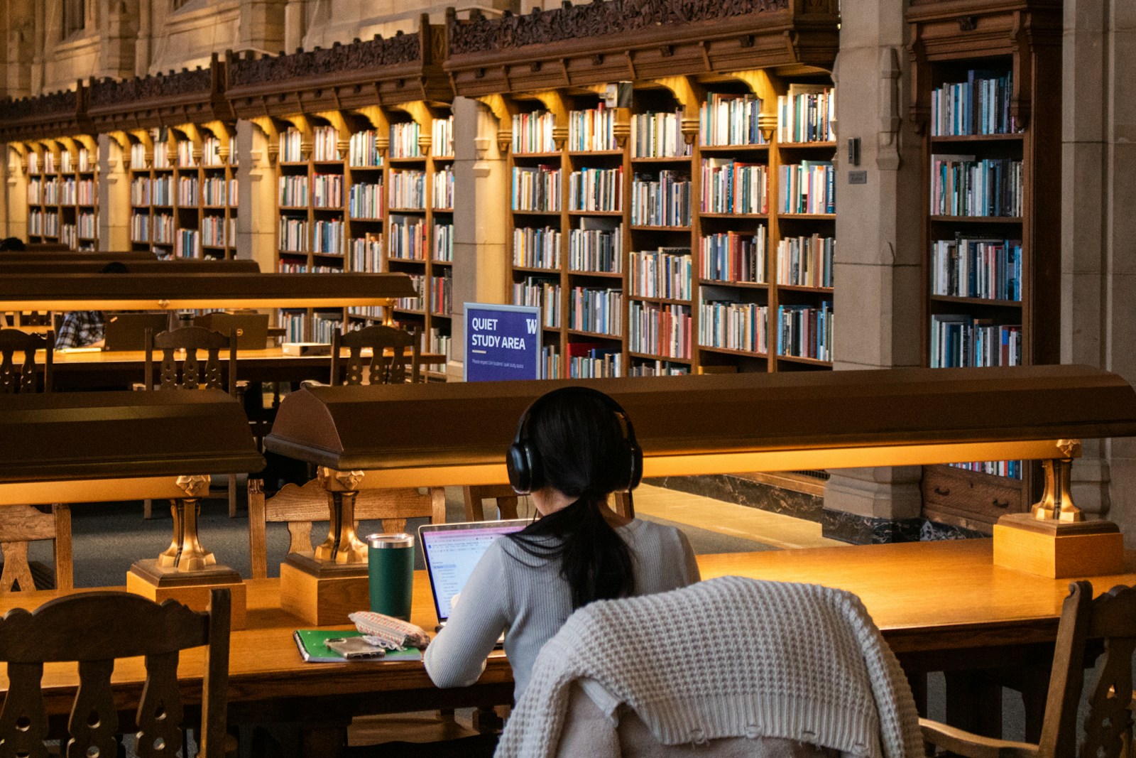 A welcoming university library with quiet spaces for study
